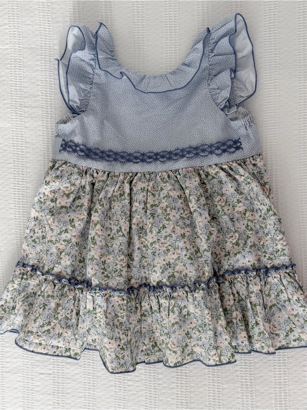 Miranda - Girls' Light Blue Floral Ruffle Casual Dress